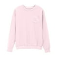thumbnail image 1 of safuny Womens Long Sleeve Solid Color Sweatshirt Casual Crewneck Loose Pullover with Pocket Fall Trendy Tops Pink _w L, 1 of 7