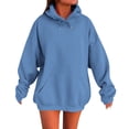 thumbnail image 1 of safuny Womens Oversized Hoodies Fleece Long Sleeve Casual Comfy Pullover Fall Winter Fashion with Pockets Blue _a S, 1 of 9