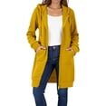 thumbnail image 1 of safuny Zip Up Long Hoodies Coat For Women Long Sleeve Oversized Sweatshirts Casual Lightweight Fleece Jackets with Pockets Yellow _s XXL, 1 of 9