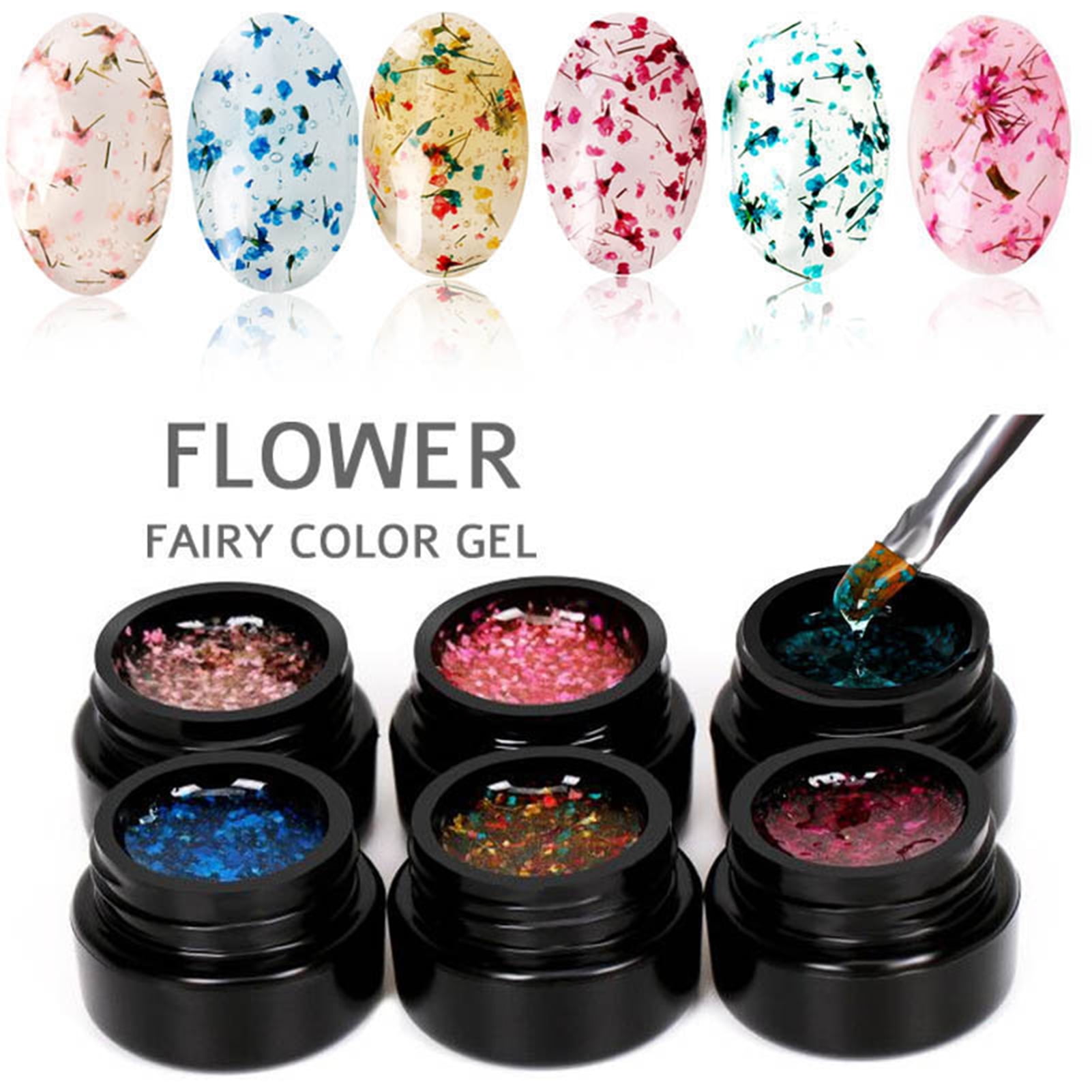 XinYux 5ml Nail Gel Long Lasting Dried Flower Style High Pigmented Nail
