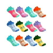 EALLCO Kids Ankle Socks 12 Pairs Cushioned Moisture-wicking Boys Girls Socks
