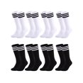 thumbnail image 1 of EALLCO Girls Crew Socks 8 Pairs Stripe Multicolor Soft Breathable Uniform Casual Socks for Ages 4‑10 Kids, 1 of 8