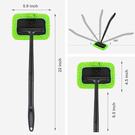 XindELL wINDSHIELD cLEANER tOOL iNSIDE cAR wINDOW cLEANING kIT WITH 22 dETACHABLE hANDLE, iNTERIOR wINDSHIELD sQUEEGEE FOR cLEAR vISION, aUTO dETAILING kIT FOR cAR, hOME & oUTDOOR wINDOWS
