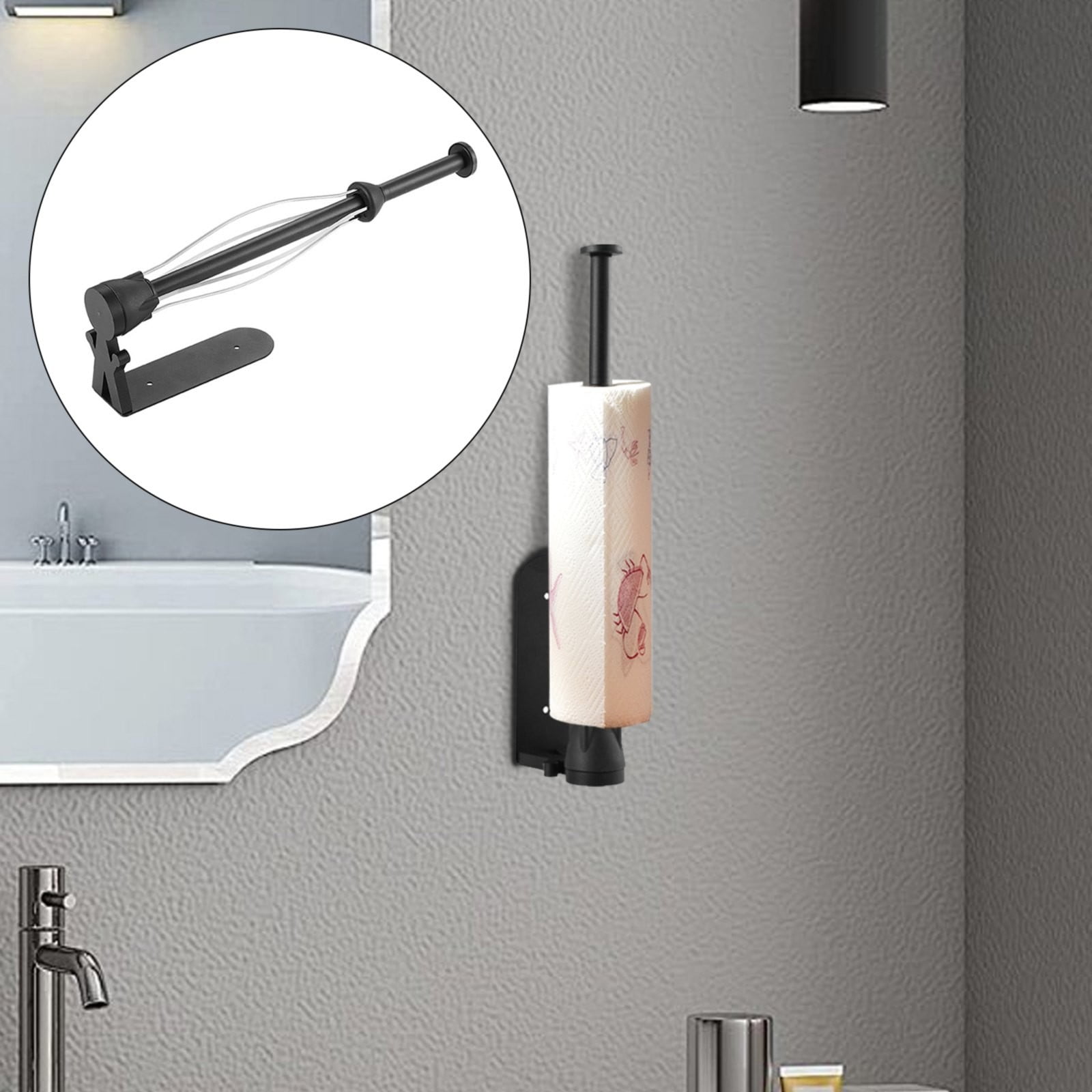 Xindewwl Paper Towel Holder Under Cabinet Single Hand Operable Wall ...