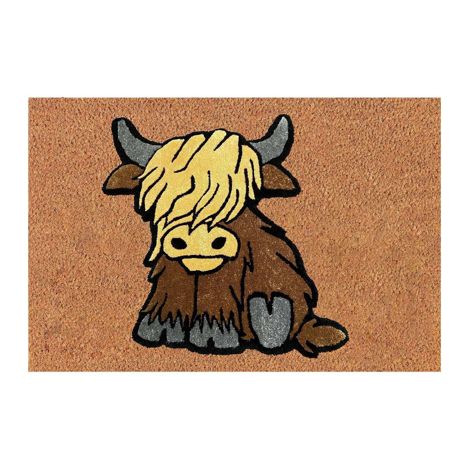 Xinduolei Cow's Shaggy Doormat Themed Doormat Entrance Way Mat