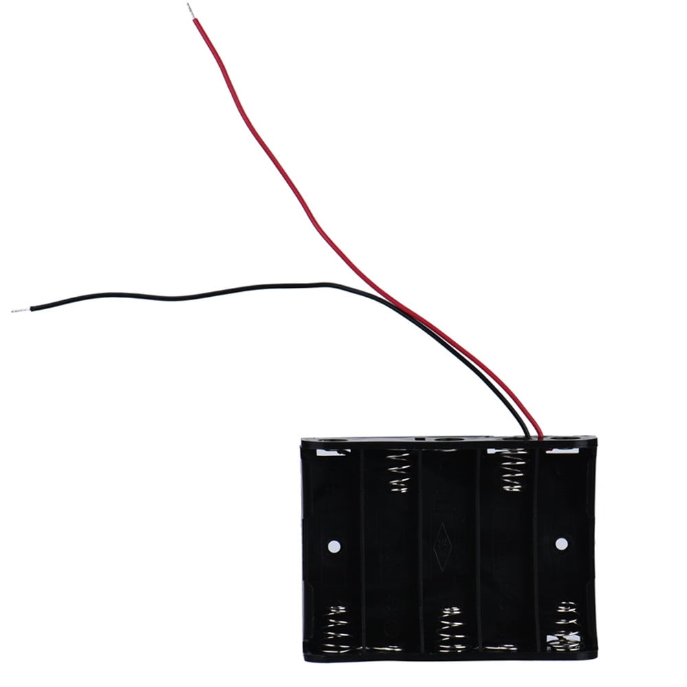 Xinduolei Holder For 5 x AA Black with Wire Battery Storage NEW 1/2 Aa
