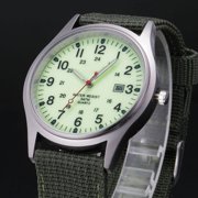 LADYCHENILE Xinew Canvas Strap Men'S Watch A1158G (Luminous Green) Fashion Men Military Watch Quartz Analog Clock Canvas Wristband Sports Army Waterproof Wristwatch Luminous Green