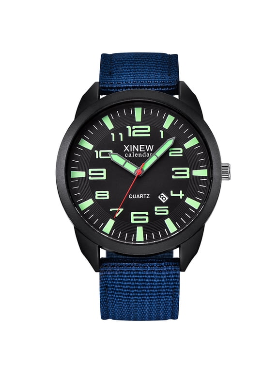 Xinew Outdoor Mens Date Workout Bracelets for Men Stainless Steel Military Sports Wrist Watch with Timer Analog Quartz Wrist Watch