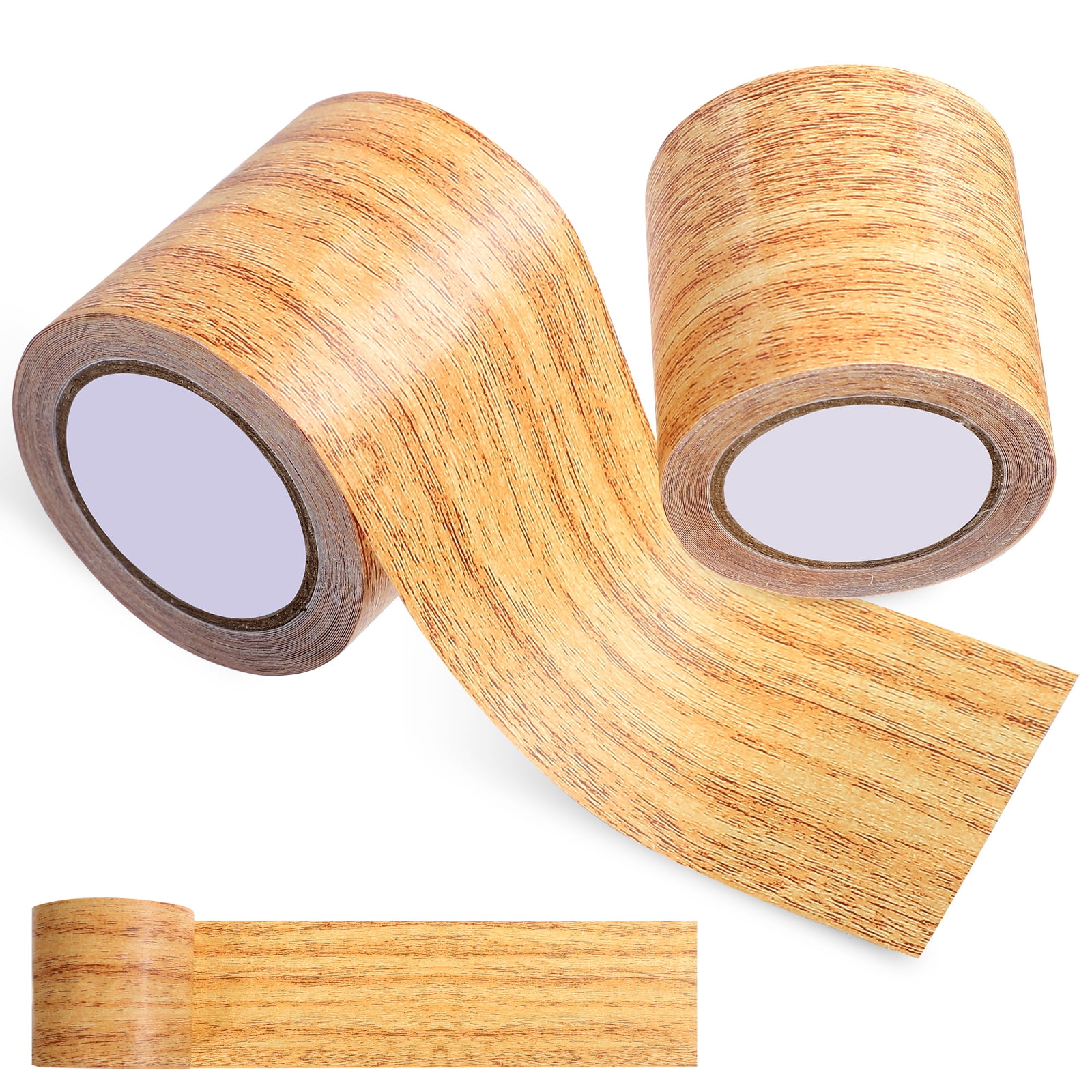 Xing 2 Pcs Realistic Wood Grain Repair Tapes Textured Furniture Repair