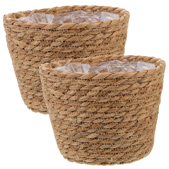 2Pcs Woven Planter Basket Straw Flower Basket Farmhouse Basket for Flower Arrangement