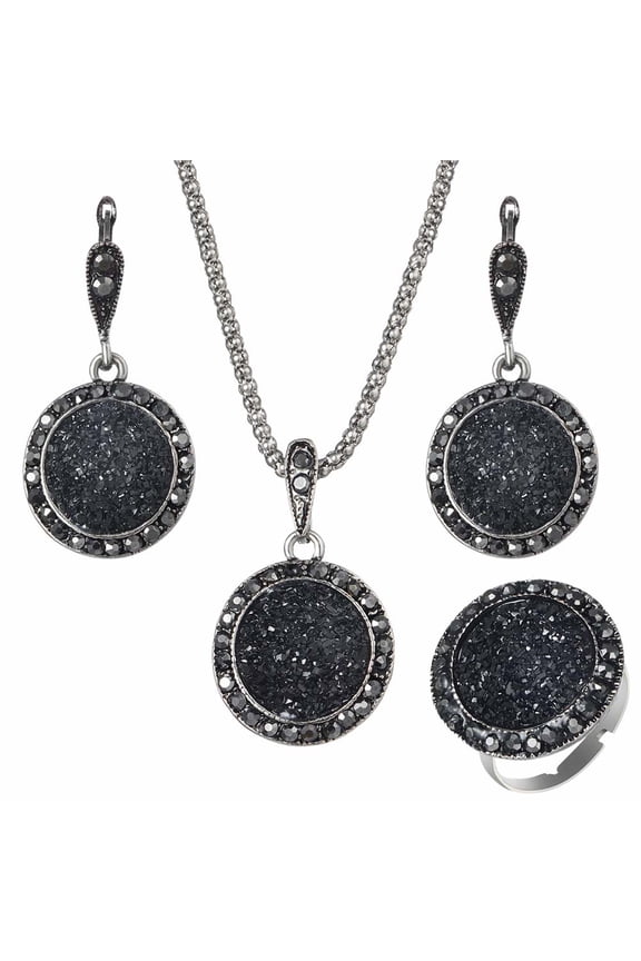 Black Costume Jewelry For Women 4PCS