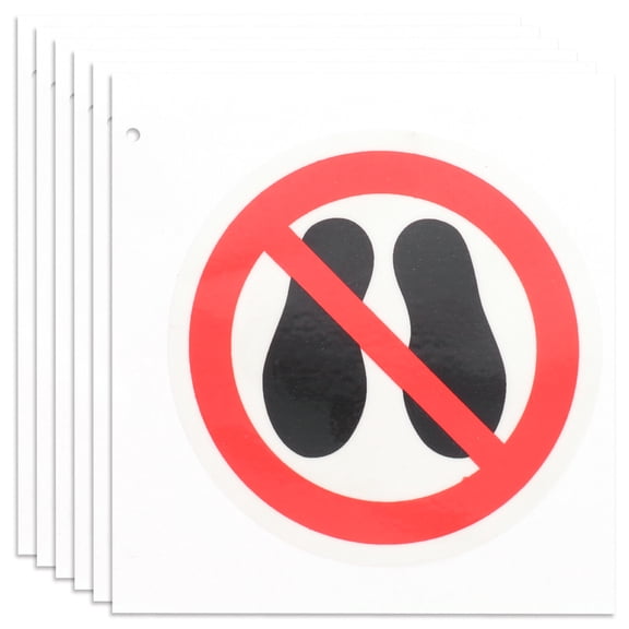 Xing 6PCS DIY No Step Here Warning Decal Round Do Not Step on It Sign Stickers