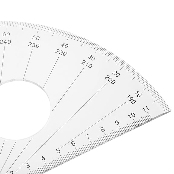 180 Degree Plastic Protractor Half Circle Tool for Accurate Angle Measurement in Math and Engineering