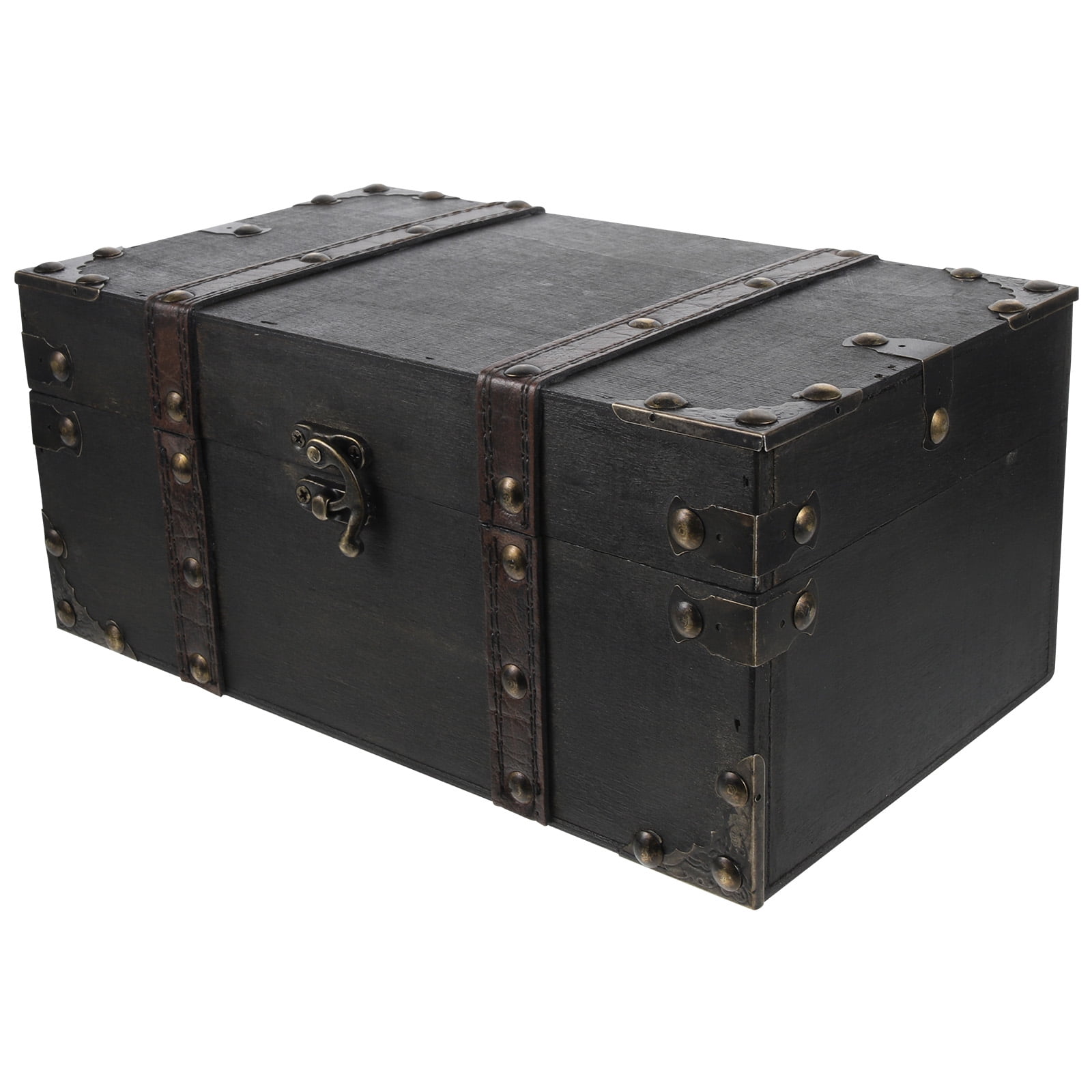 Xing Retro Pirate Treasure Chest Box Vintage Wood Chest Box Antique ...