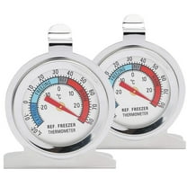 XingHD 2Pcs Large Round Dial Kitchen Stainless Steel Freezer Refrigerator Thermometer