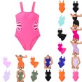 thumbnail image 1 of XinghaiYIDE Girls 1-Piece Swimsuit with Matching Sarong Cover-Up,Kids Adjustable Strap Cutout Bathing Suit,Solid Color Swimwear Set for Beach Vacation & Pool Party,Sizes 8-16Y RD2-a, 1 of 4
