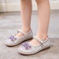 thumbnail image 1 of XinghaiYIDE Girls Rhinestone Soft-Sole Dress Shoes, Sparkly Ballet Flats for Performances/Weddings/Parties, Comfortable 2026 Footwear for Toddler/Little Kid, Sizes 2-11Y Purple, 1 of 8