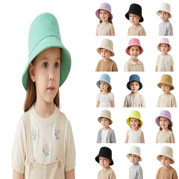 XinghaiYIDE Kids UPF 50+ Sun Hat, Wide Brim Foldable Bucket Hat for Boys Girls, Summer Beach Outdoor, 1-16 Years, 1pc