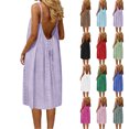 thumbnail image 1 of XinghaiYIDE Women Casual Dress, for Women Loose Summer Solid Tank Dress Hollow Out Beach Sundress Sleeveless Dresses, 1 of 6