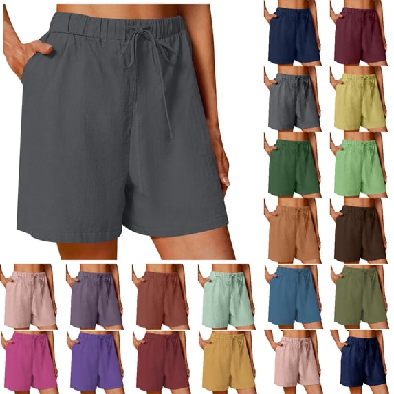 XinghaiYIDE Womens Casual Shorts Drawstring Comfy Elastic Waist Shorts Summer Pull On Short with Pockets S-5XL