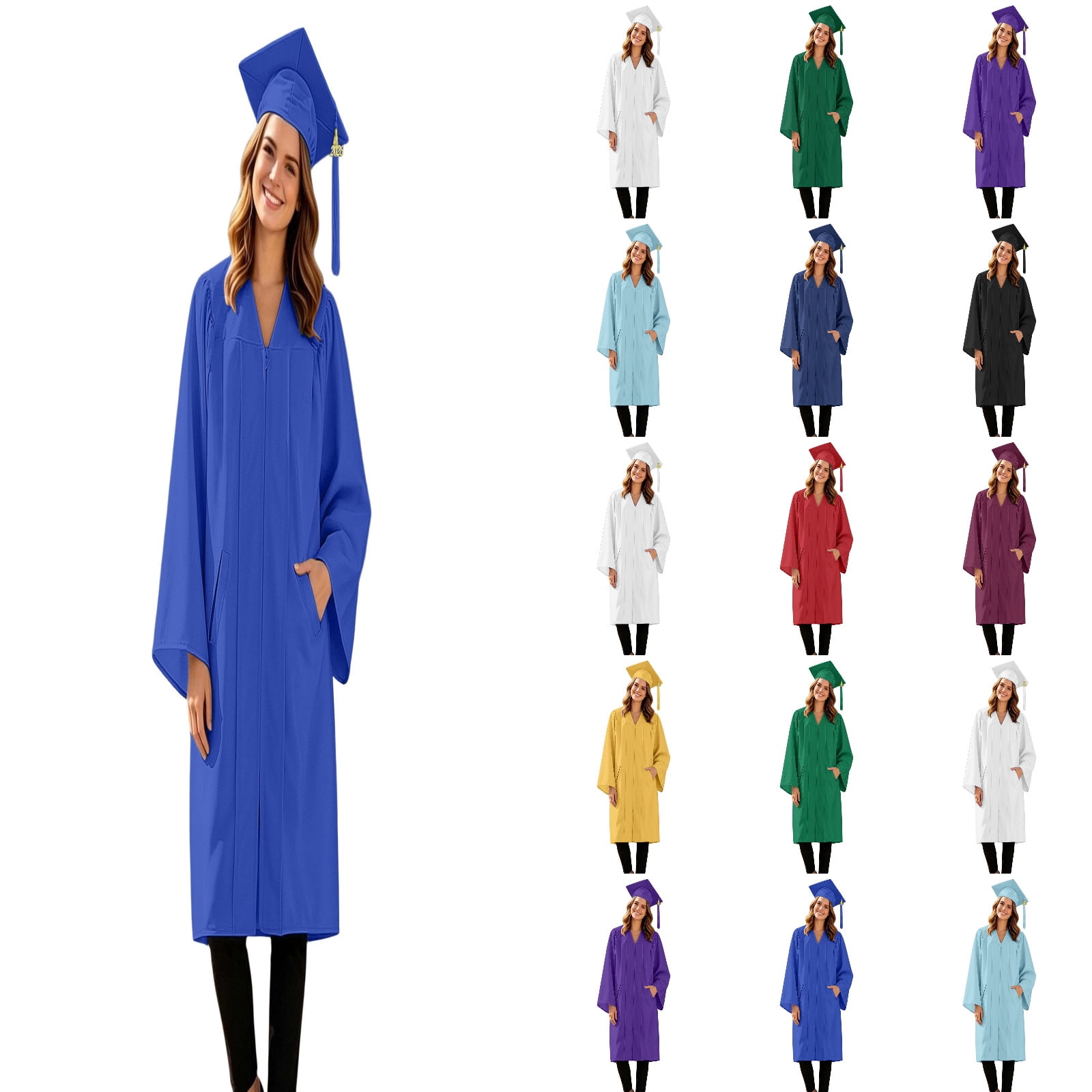 Graduating Promotion Hat XinghaiYIDE XinghaiYIDE Unisex Graduation Cap & Gown Set with Pockets ...