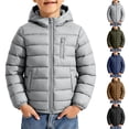 thumbnail image 1 of Xingjin Boys Winter Coat, Kids Winter Jacket with Hood, Boys Puffer Jacket with Full Zip and Multi Pockets, Lightweight Warm Outerwear for Cold Weather, 1 of 8