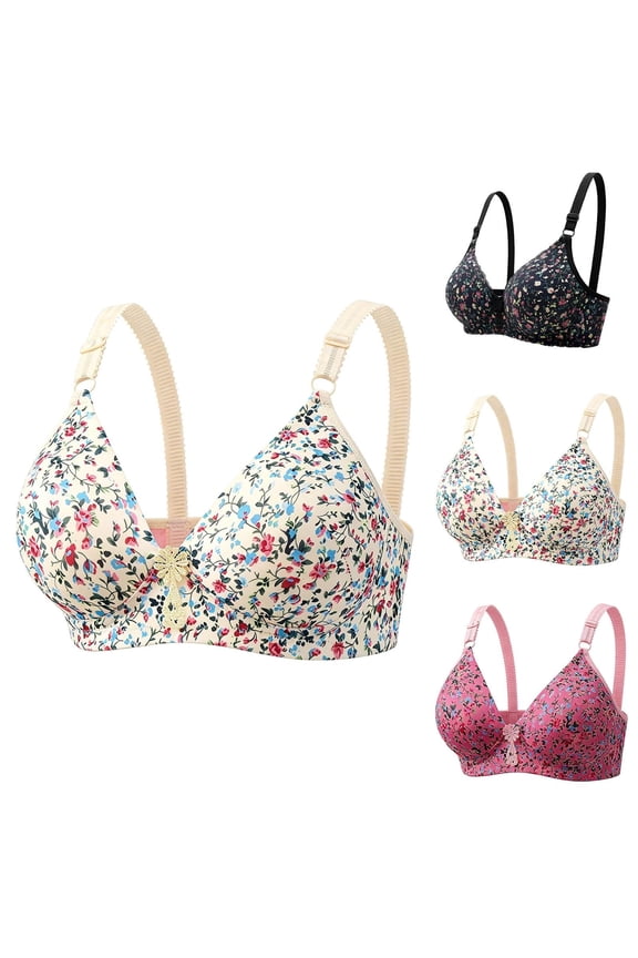 Bras for Women Supportive Wireless Push Up Bra, Full Coverage No Underwire Seamless Jelly Magic Bra, Comfy Posture Minimizer, Multiple Sizes M to XXL