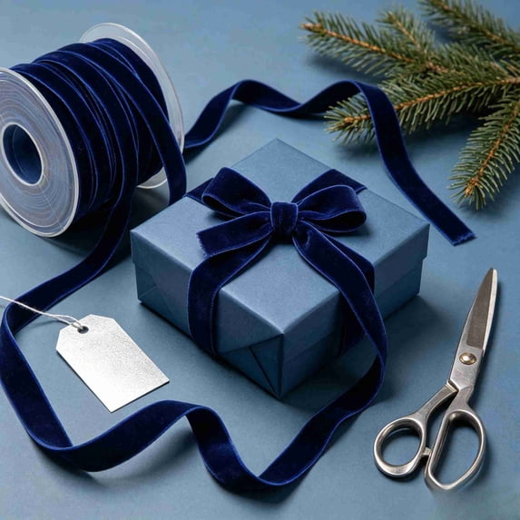 Xingjin Christmas Ribbon, Velvet Ribbon for Gift Wrapping and Crafts, Decorative Wired Ribbon for Holiday Tree Wreath and Bow Making
