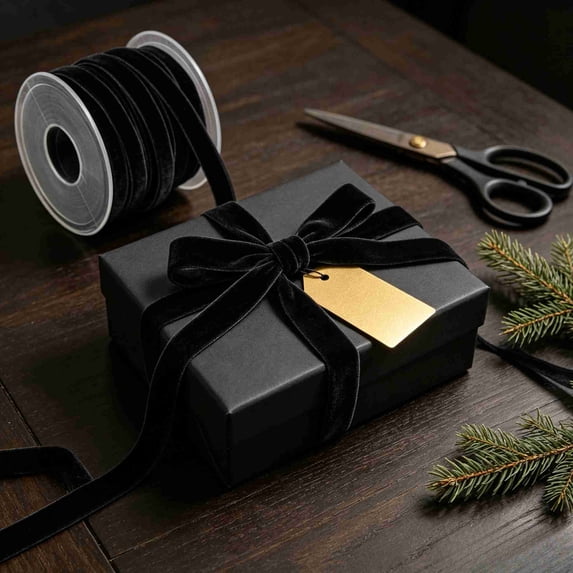Xingjin Christmas Ribbon, Velvet Ribbon for Gift Wrapping and Crafts, Decorative Wired Ribbon for Holiday Tree Wreath and Bow Making