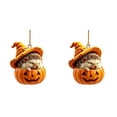 thumbnail image 1 of Xingjin Cute Halloween Pendant, Sleeping Animal In Pumpkin With Witch Hat, Hanging Ornament For Tree Shelf And Window, 1 of 7