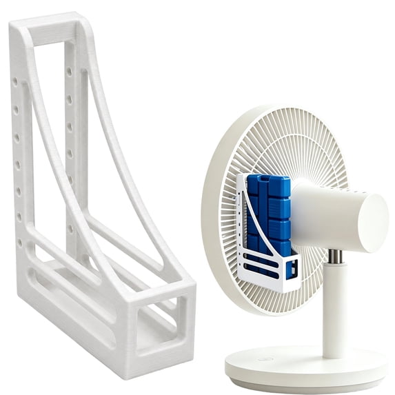 Xingjin Fan Ice Pack Holder, 3D Printed Floor Fan Cooling Accessory, Pedestal Fan Ice Block Bracket for Summer Home Energy Saving