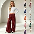 thumbnail image 1 of Xingjin Girls Sweatpants with Wide Leg and Elastic Waist, Baggy Pants for Girls, Comfortable Girls Joggers for School and Daily Wear, 1 of 8