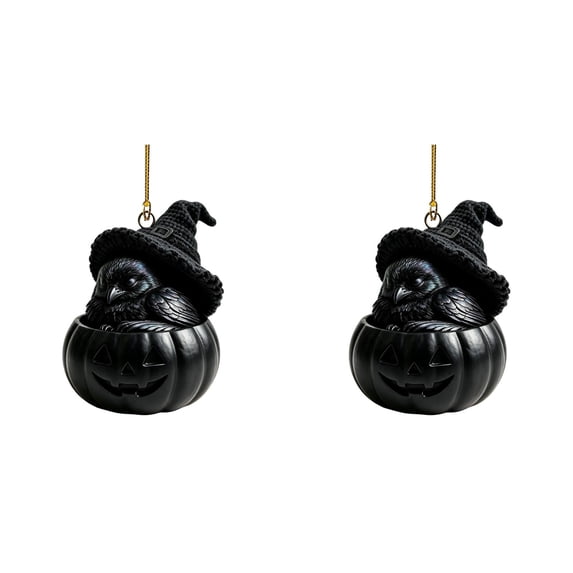 Xingjin Halloween Hanging Figurine, Sleeping Animal In Pumpkin With Witch Hat, Cute Decor For Tree And Shelf Display