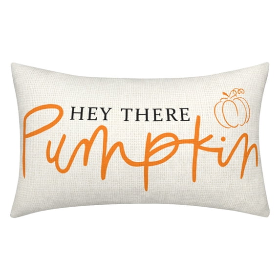 Xingjin Pumpkin Pillow Cover, Fall Decor Throw Pillow Cover with Hello Pumpkin Design, Seasonal Thanksgiving Cushion for Sofa