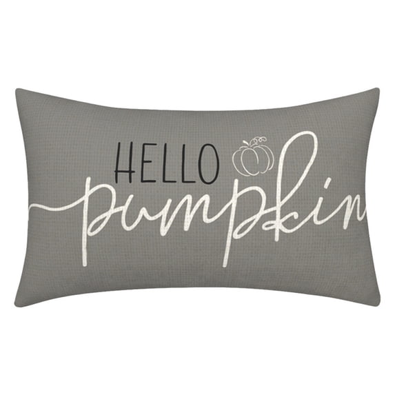 Xingjin Pumpkin Pillow Cover, Fall Decor Throw Pillow Cover with Hello Pumpkin Design, Seasonal Thanksgiving Cushion for Sofa