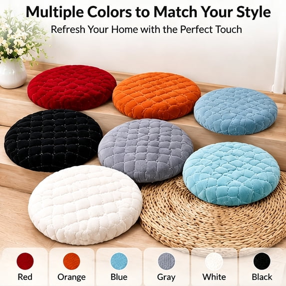 Xingjin Stool Cushion Cover, Soft Padded Round Seat Cover For Stools Up To 16 Inch, Washable Bar Stool Cushion With Elastic Edge For Kitchen And Vanity