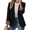 thumbnail image 1 of Xingpeng Leopard Print Lined Blazer for Women Fall Business Casual Jacket Long Sleeve Notch Lapel Work Office 2026 Black S, 1 of 7