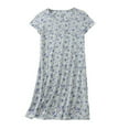 thumbnail image 1 of Xingpeng Night Shirts for Women Sleepwear Multi-Color L Women's Nightgown Women's Plus Size Cute Home Clothes Knitted Cotton Sweet and Short Sleeved Round Neck Pajamas, 1 of 3