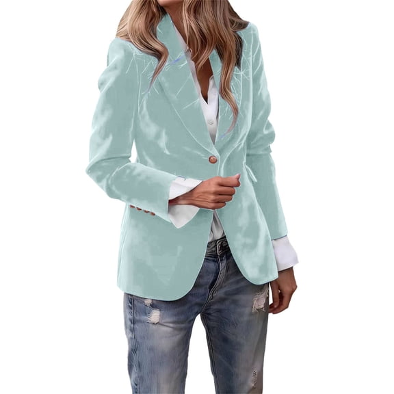 Xingpeng Nylon Blazer for Women Fall Long Sleeve Casual Comfort Stretch Jacket Business Relaxed Fit 2026 Mint Green M