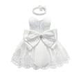 thumbnail image 1 of Xingqing Kids Baby Girl Bow Dress Tutu Sleeveless Dress Princess Wedding Party Sundress White 18-24 Months, 1 of 2