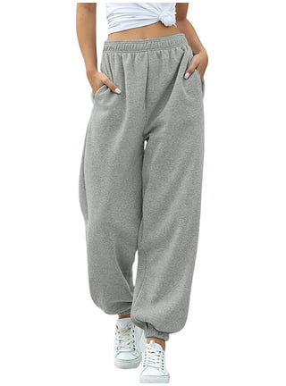 Women's Baggy Fleece Sweatpants Drawstring Jogger Halara Pants Cinch Bottom  Solid Elastic Waist Workout Trousers