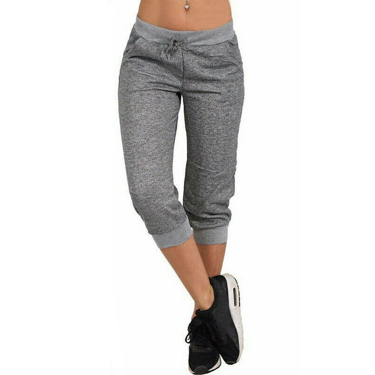 Xingqing Women Sweatpants Capri Pants Jogger Running Yoga Fitness Pants  Sports Trousers