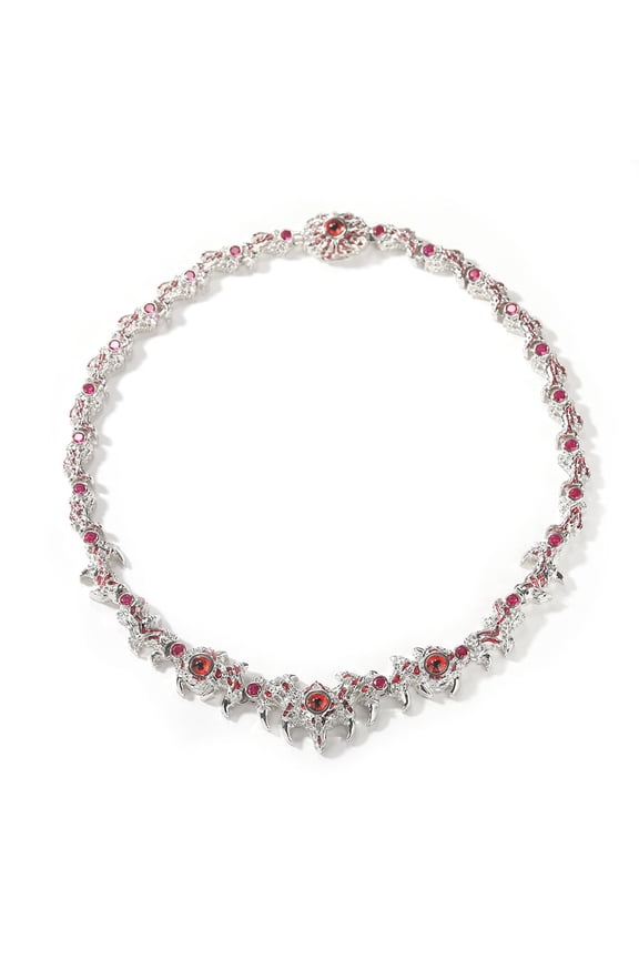 Red Eyes Necklace 18inch Demon Full Iced Out CZ Parasitism Link Cubic Zircon Thorns Chain Fashion Luxurious Choker HipHop Jewelry