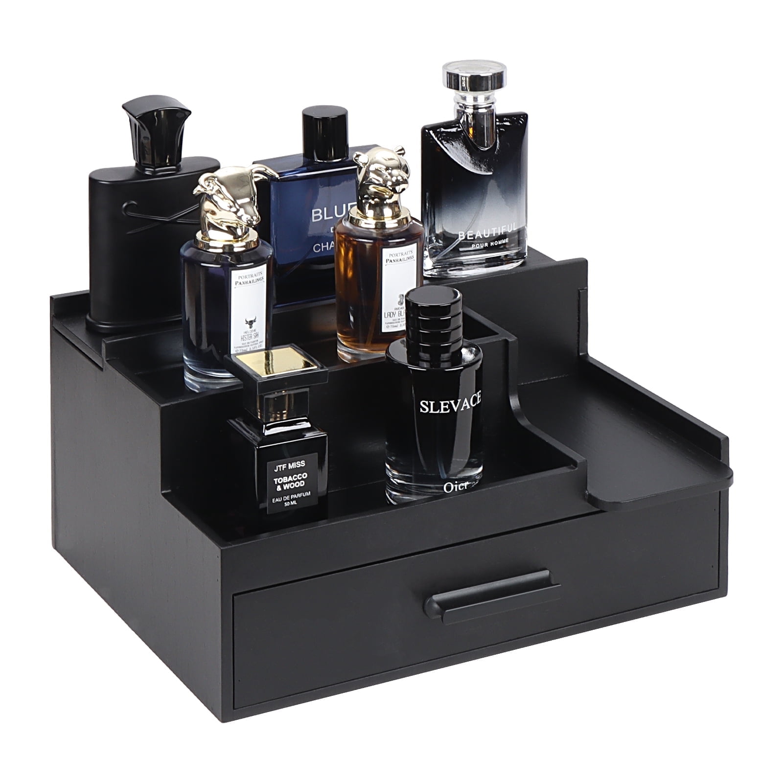 Perfumer Drawer XINHAOXUAN, Black Cologne Organizer for Men, 3 Tier Perfume Stand with ...