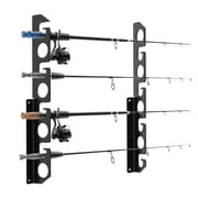 Xinhao Fishing Rod Rack, Fishing Pole Wall or Ceiling Storage Rack Holder Wall Mount for Garage, Holds 16 Fishing Rods Black, 2 Pack