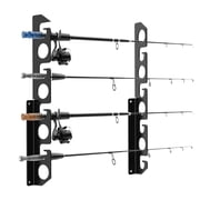 Xinhao Fishing Rod Rack, Fishing Pole Wall or Ceiling Storage Rack Holder Wall Mount for Garage, Holds 16 Fishing Rods Black, 2 Pack