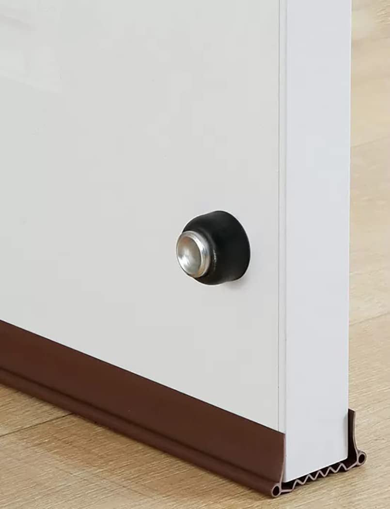 Xinhecheng 37" Brown PVC Door Draft Stopper Adjustable Length,Easy to