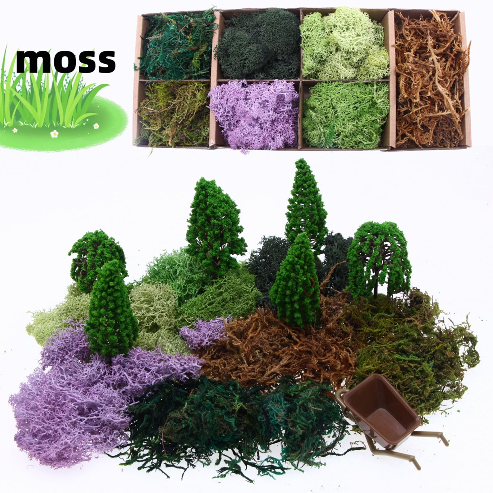 Xinhuadsh 1 Bag Simulation Moss Vibrant Realistic Doll House Artificial
