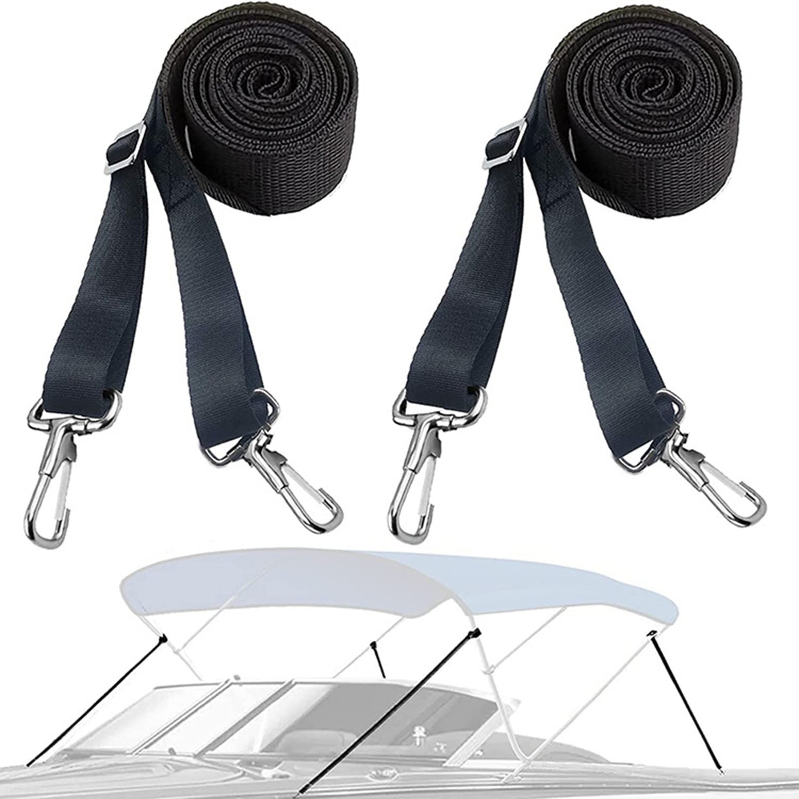 Xinhuadsh 1 Pair Adjustable Bimini Top Straps Double End Snap Hook Boat