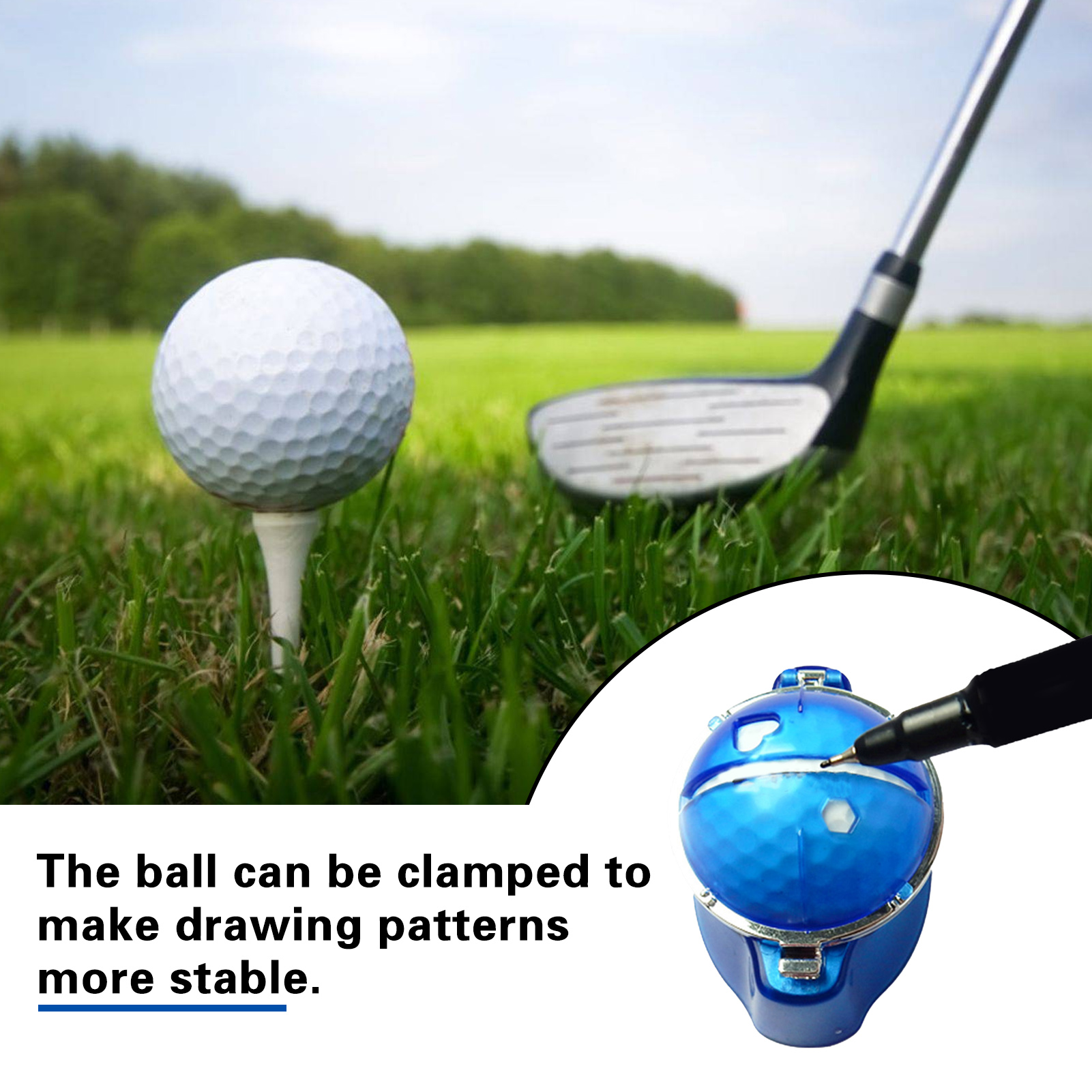 Xinhuadsh 1 Set Golf Ball Liner Set with Marker Pen Template Liner